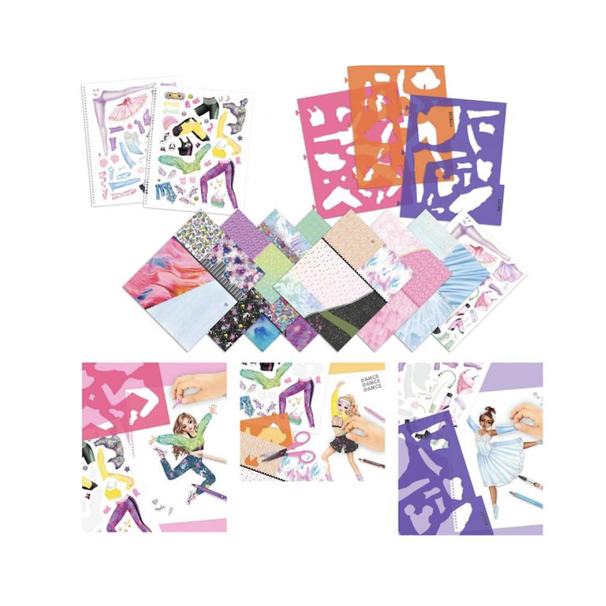 Voir la diapositive 2 : TOP MODEL Album a colorier avec stickers -  - Depesche