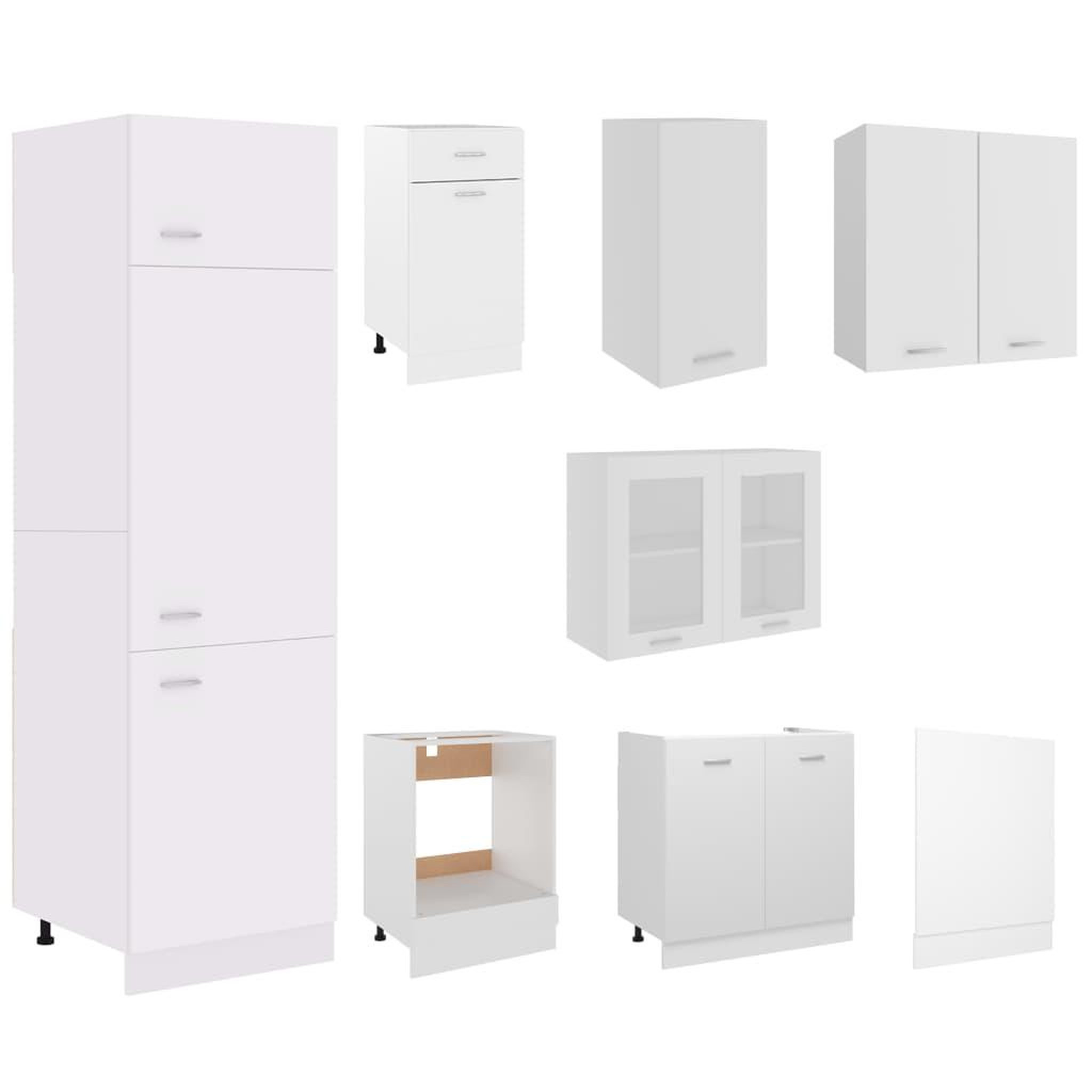 Voir la diapositive 4 : VIDAXL Ensemble de meubles de cuisine 8 pcs Blanc Agglomere