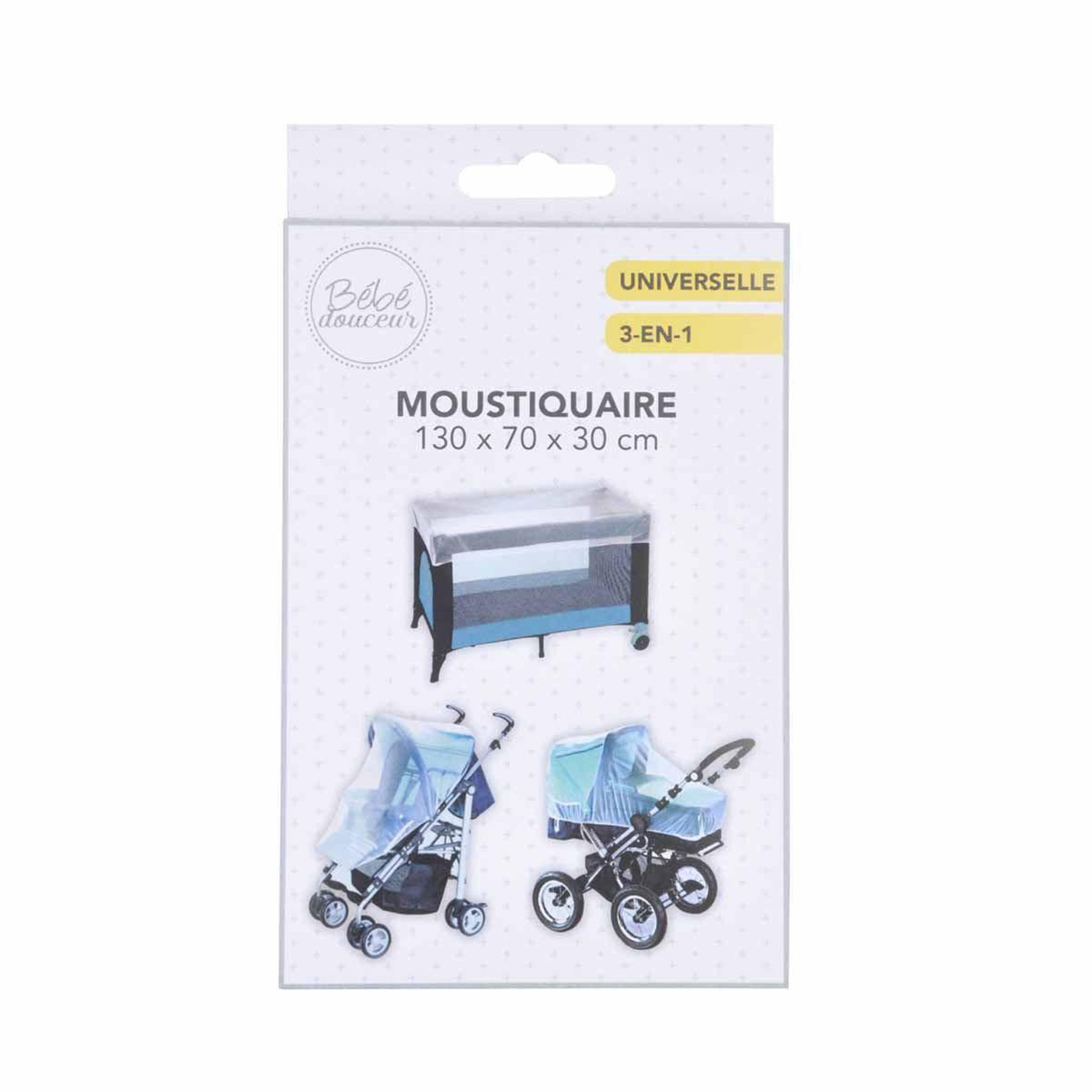 Voir la diapositive 2 : HOMEA Moustiquaire 3 en 1  universelle  130cm transparent