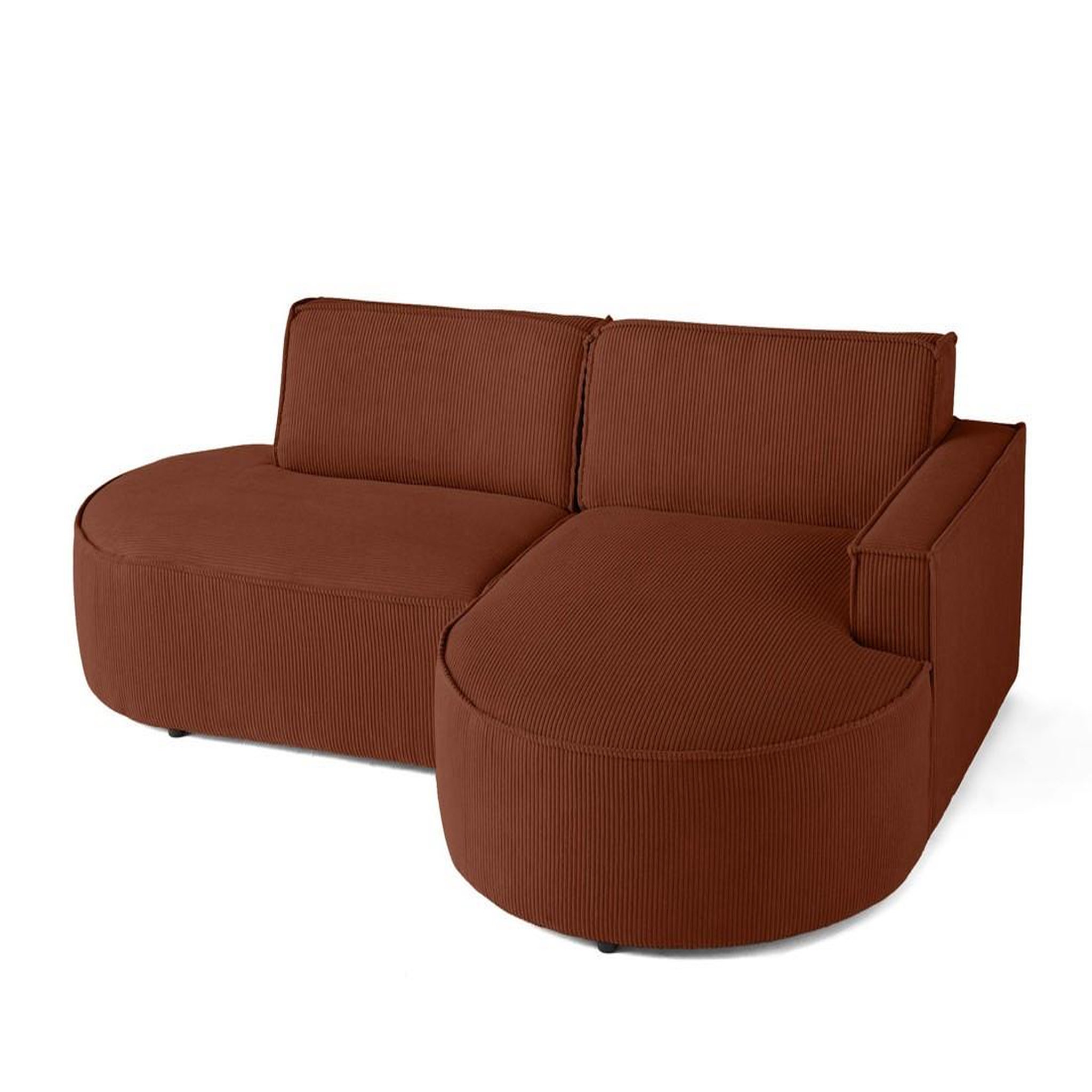 Voir la diapositive 4 : LISA DESIGN Spiaggia - canapé d'angle droit - forme arrondie - 4 places - en velours côtelé