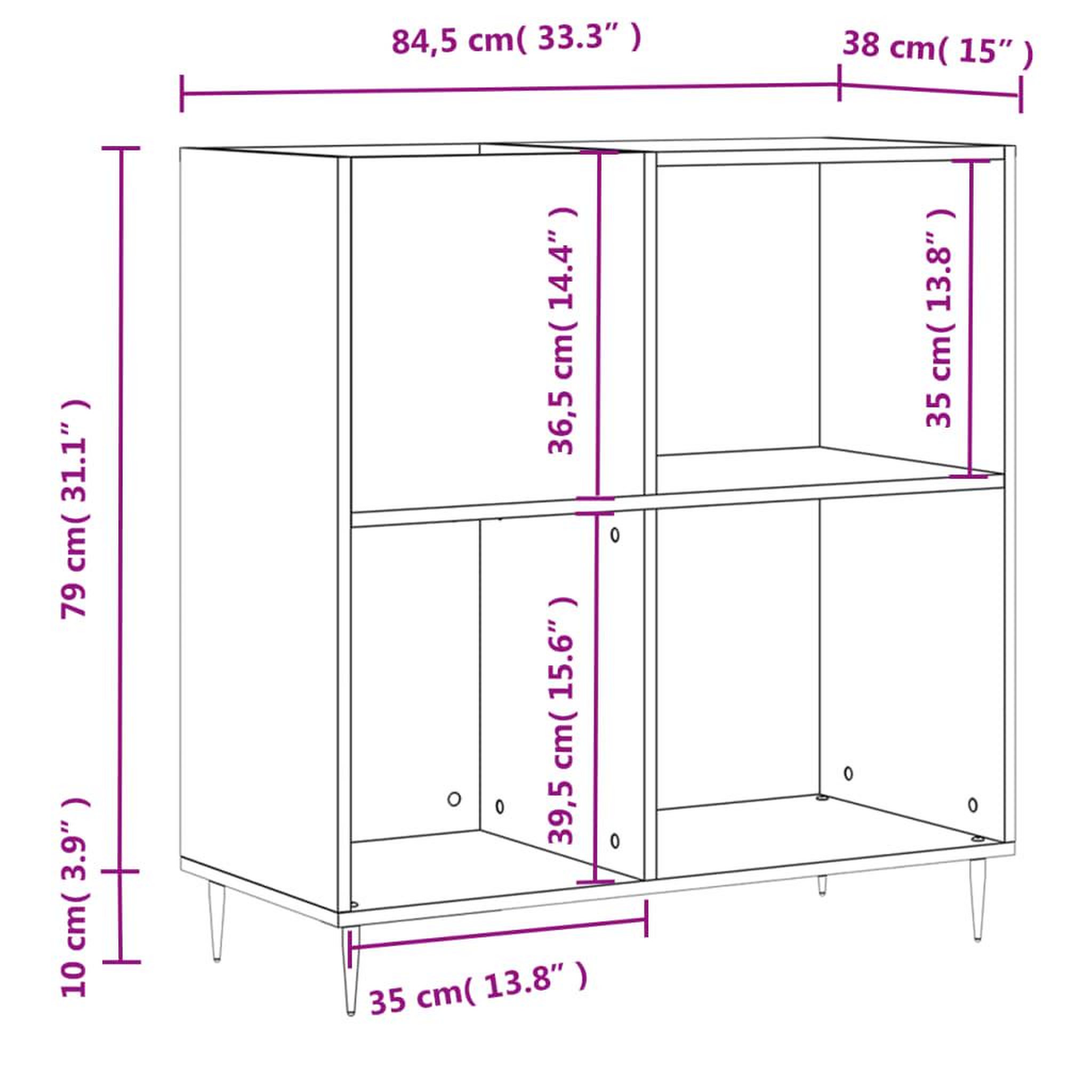 Voir la diapositive 6 : VIDAXL Armoire a disques blanc 84,5x38x89 cm bois d'ingenierie