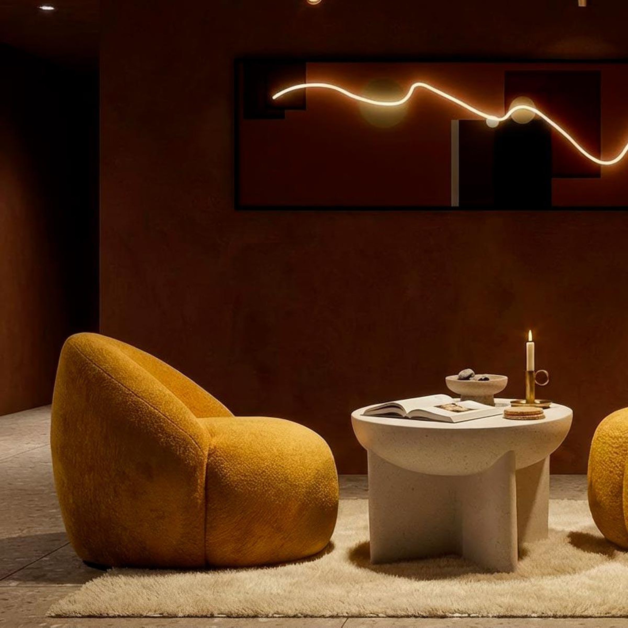 Voir la diapositive 6 : Paris Prix Fauteuil tissu bouclette  ginevra  81cm jaune