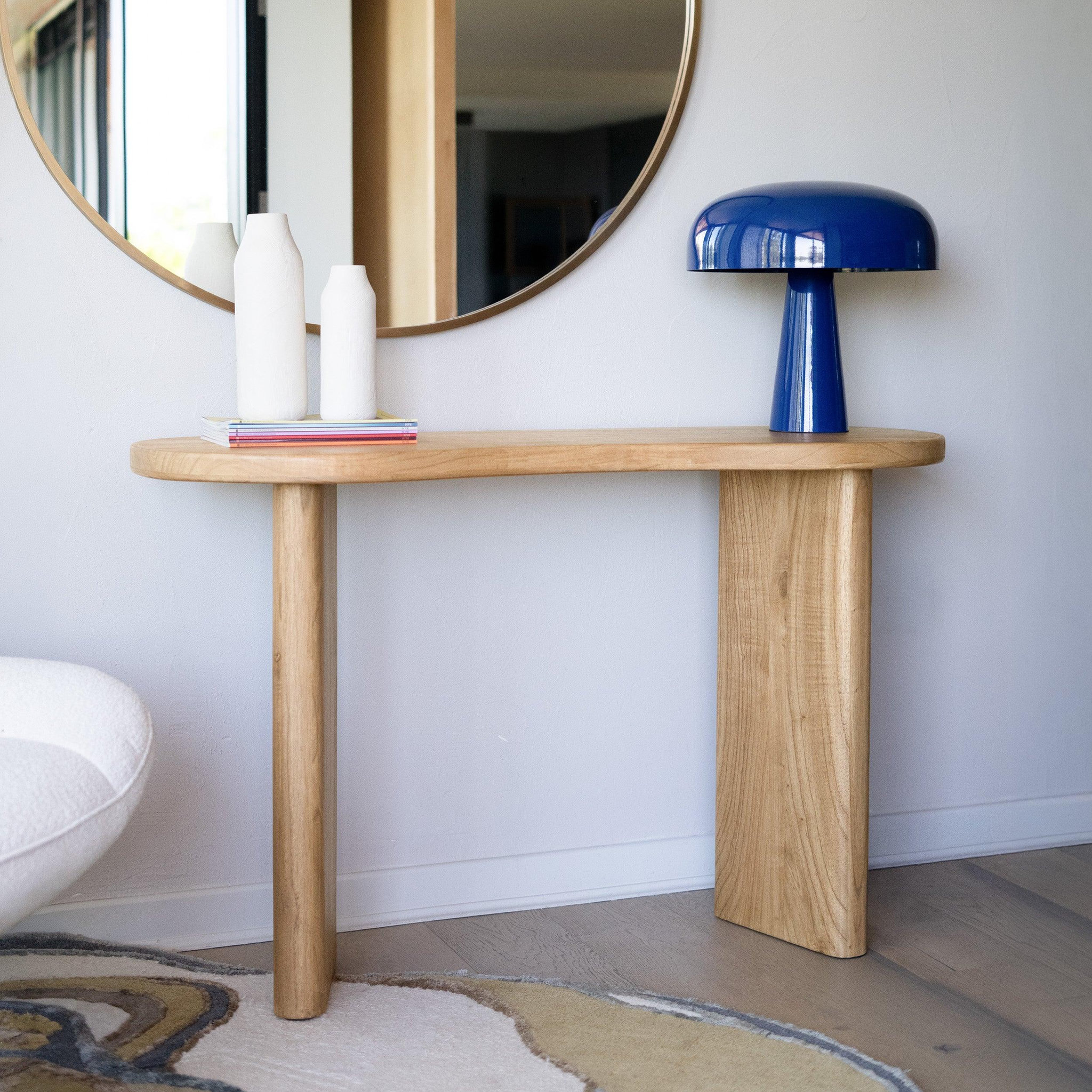 Voir la diapositive 2 : MAISON PAVANE Console en bois massif de mindi-brandan