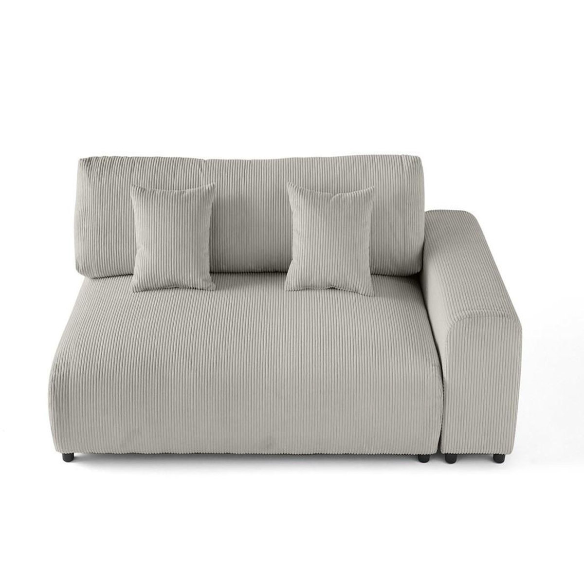 LISA DESIGN Garance - module d'assise 3 places avec accoudoir droit - en velours côtelé