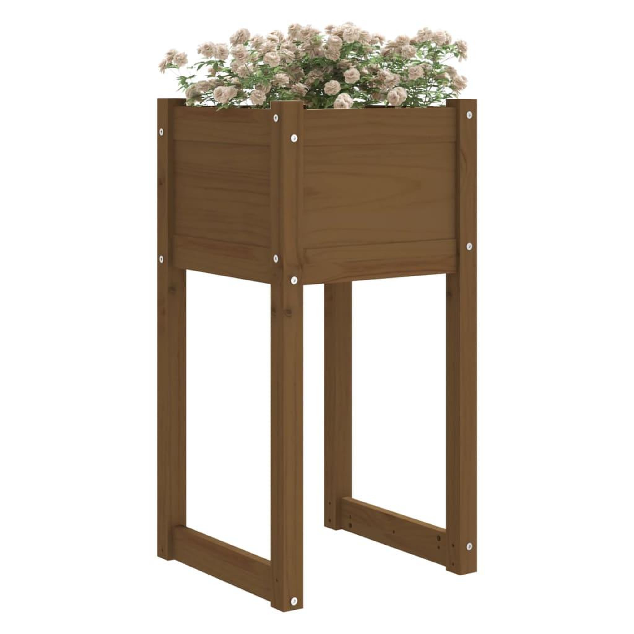Voir la diapositive 3 : VIDAXL Jardiniere Marron miel 40x40x81 cm Bois massif de pin