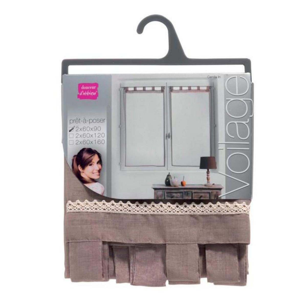 Paris Prix Paire de Voilages  Camilla  60x90cm Lin