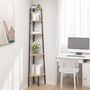 Voir la diapositive 1 : VIDAXL Etagere d'angle 5 niveaux Marron clair et noir 45,5x31,5x180 cm