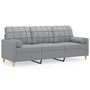 Voir la diapositive 2 : VIDAXL Canape 3 places avec oreillers gris clair 180 cm tissu