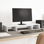 VIDAXL Support de moniteur élévateur réglable blanc bois d ingénierie