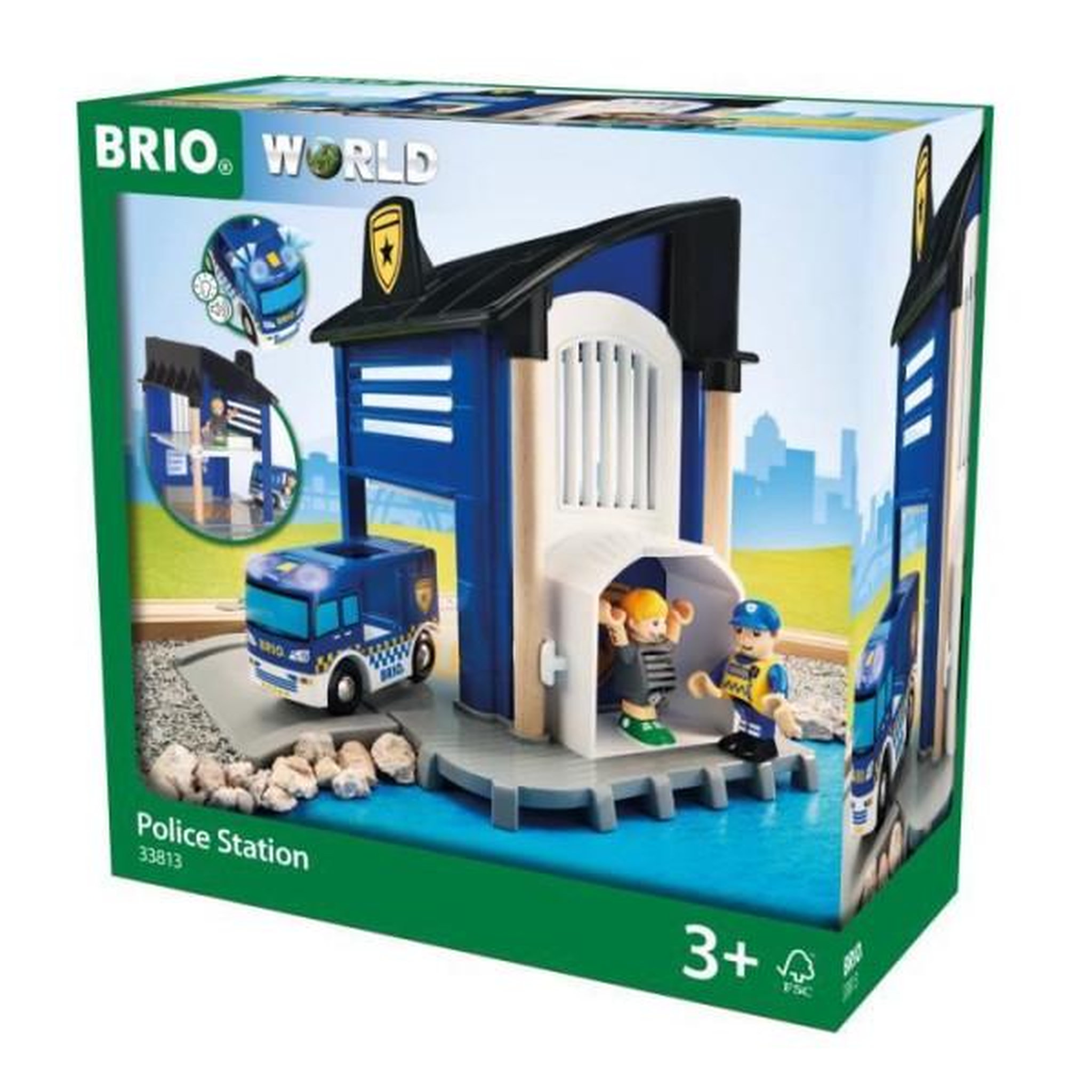 Voir la diapositive 2 : Brio Brio world commissariat de police - accessoire son et lumiere pour circuit de train en bois - ravensburger - des 3 ans - 33813