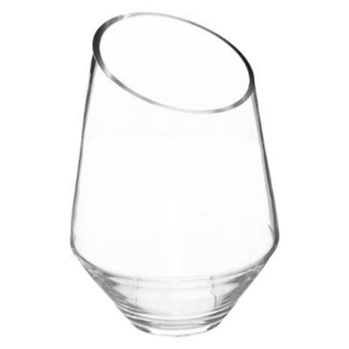 ATMOSPHERA Vase Design en Verre  Biseau  25cm Transparent
