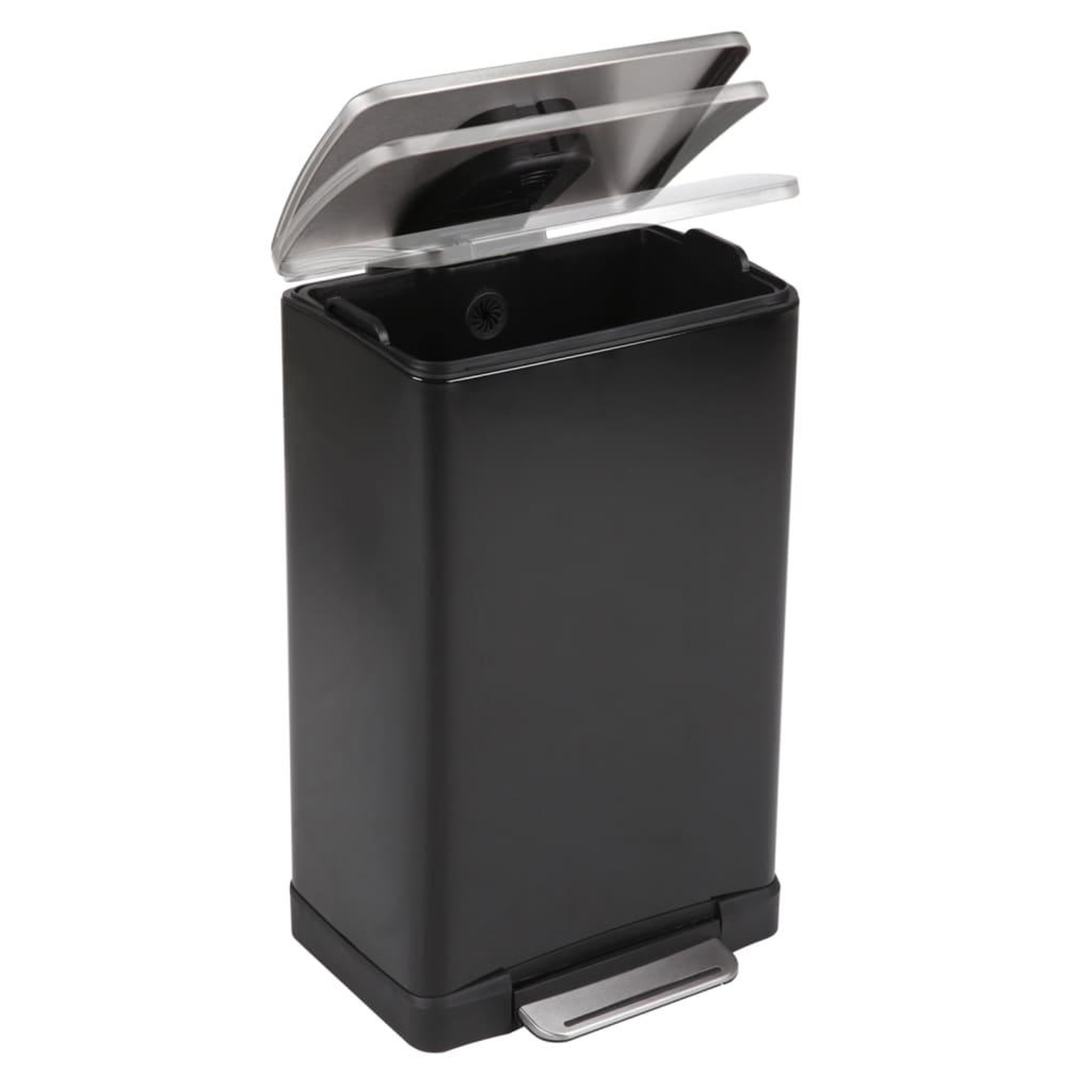 Voir la diapositive 3 : EKO EKO Poubelle a pedale E-Cube 40 L Noir mat