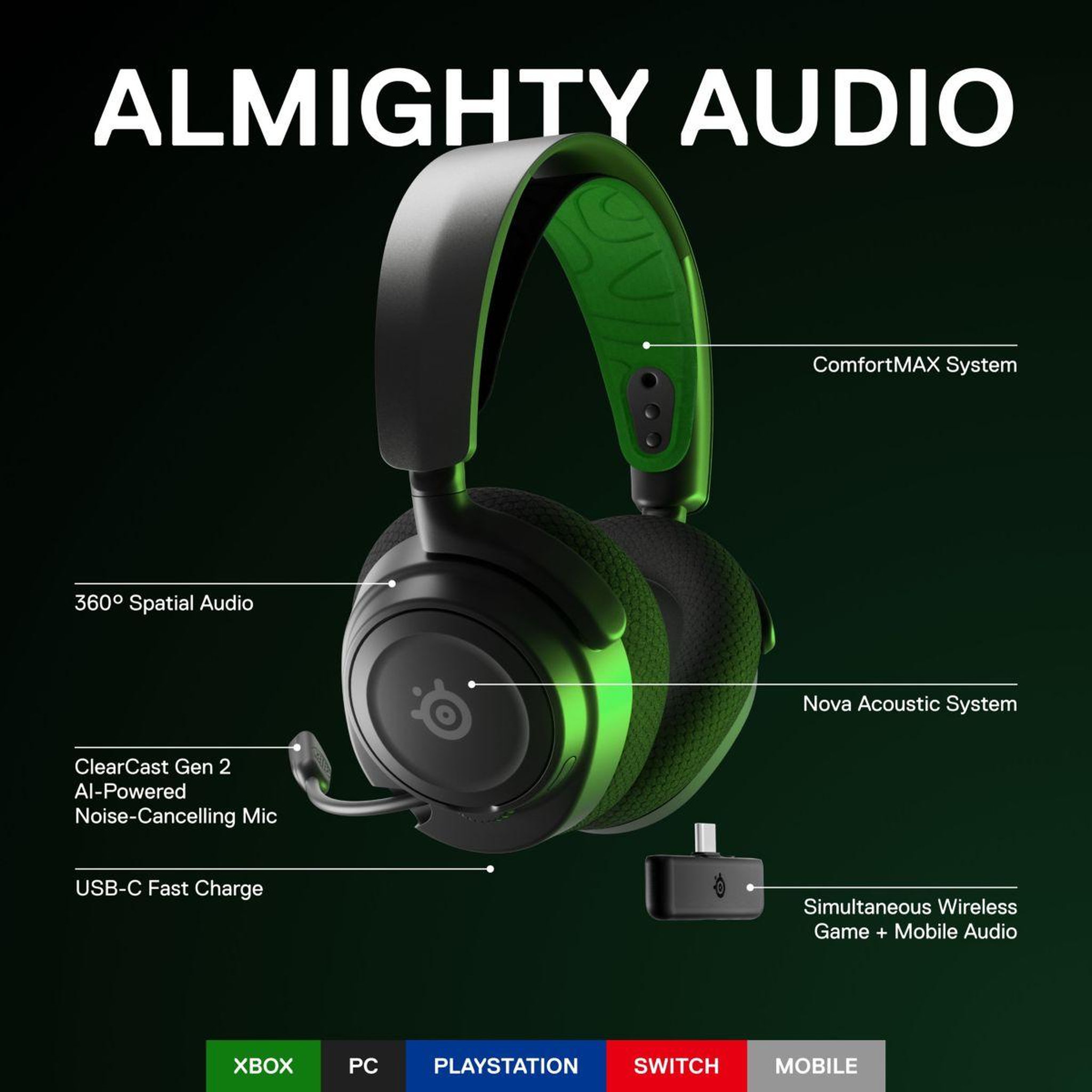Voir la diapositive 2 : STEEL SERIES Casque gamer Arctis Nova 7x