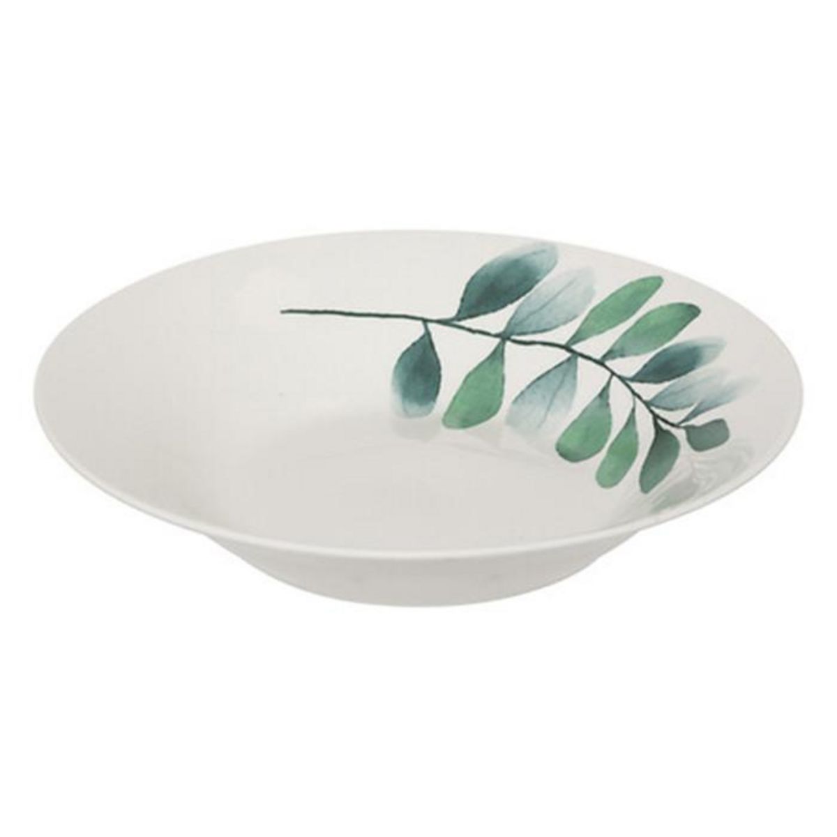 SECRET DE GOURMET Lot de 6 Assiettes Creuses  Végétal  20cm Blanc