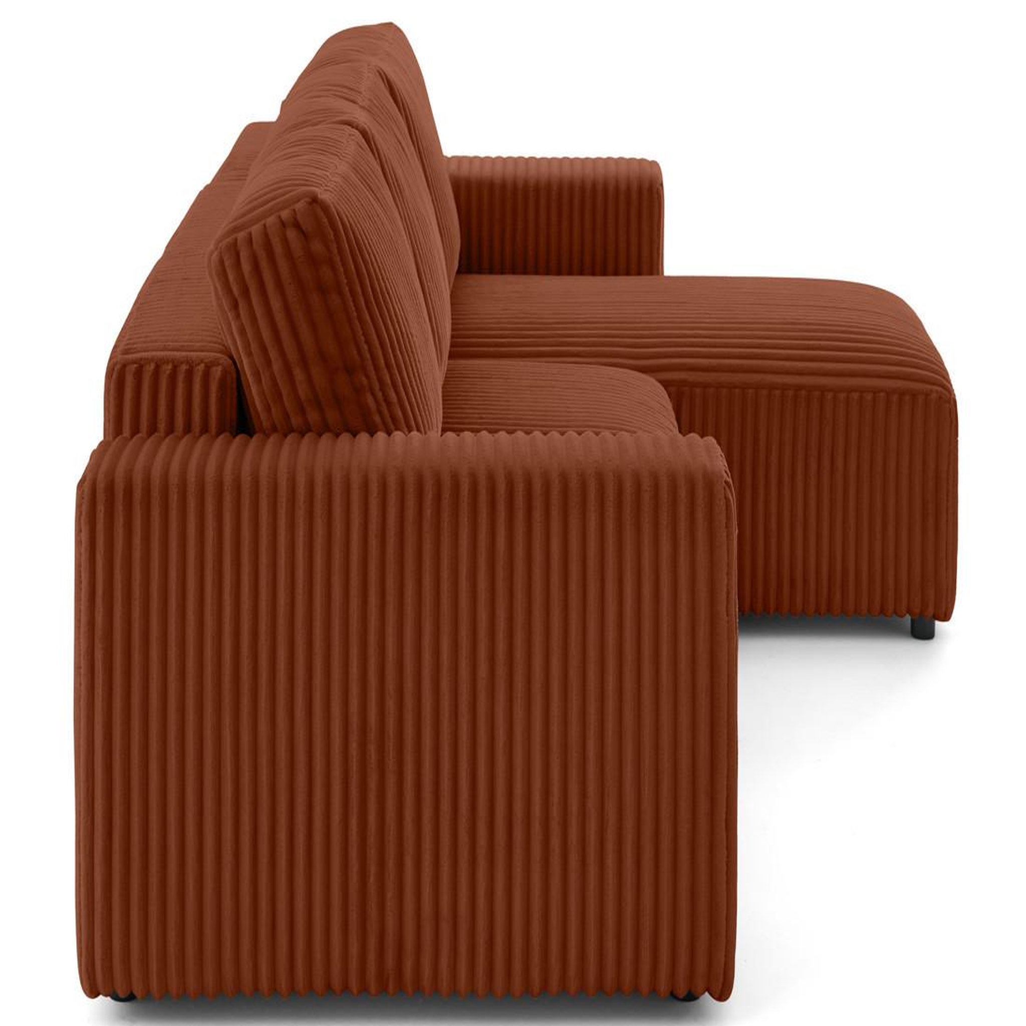 Voir la diapositive 6 : LISA DESIGN Livy - canapé d'angle réversible 4 places convertible avec coffre en velours côtelé grosses côtes