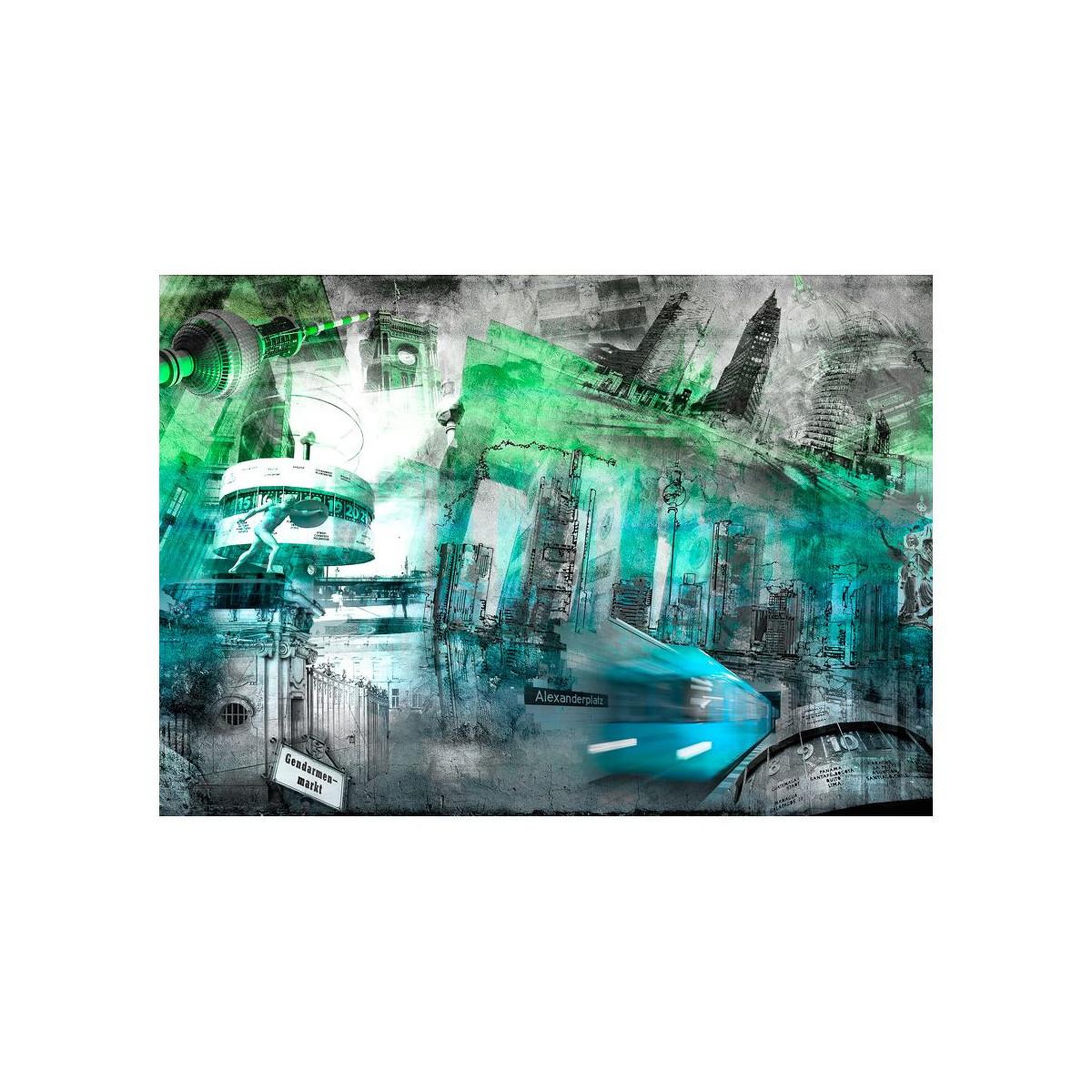 Voir la diapositive 2 : Paris Prix Papier peint  berlin collage vert