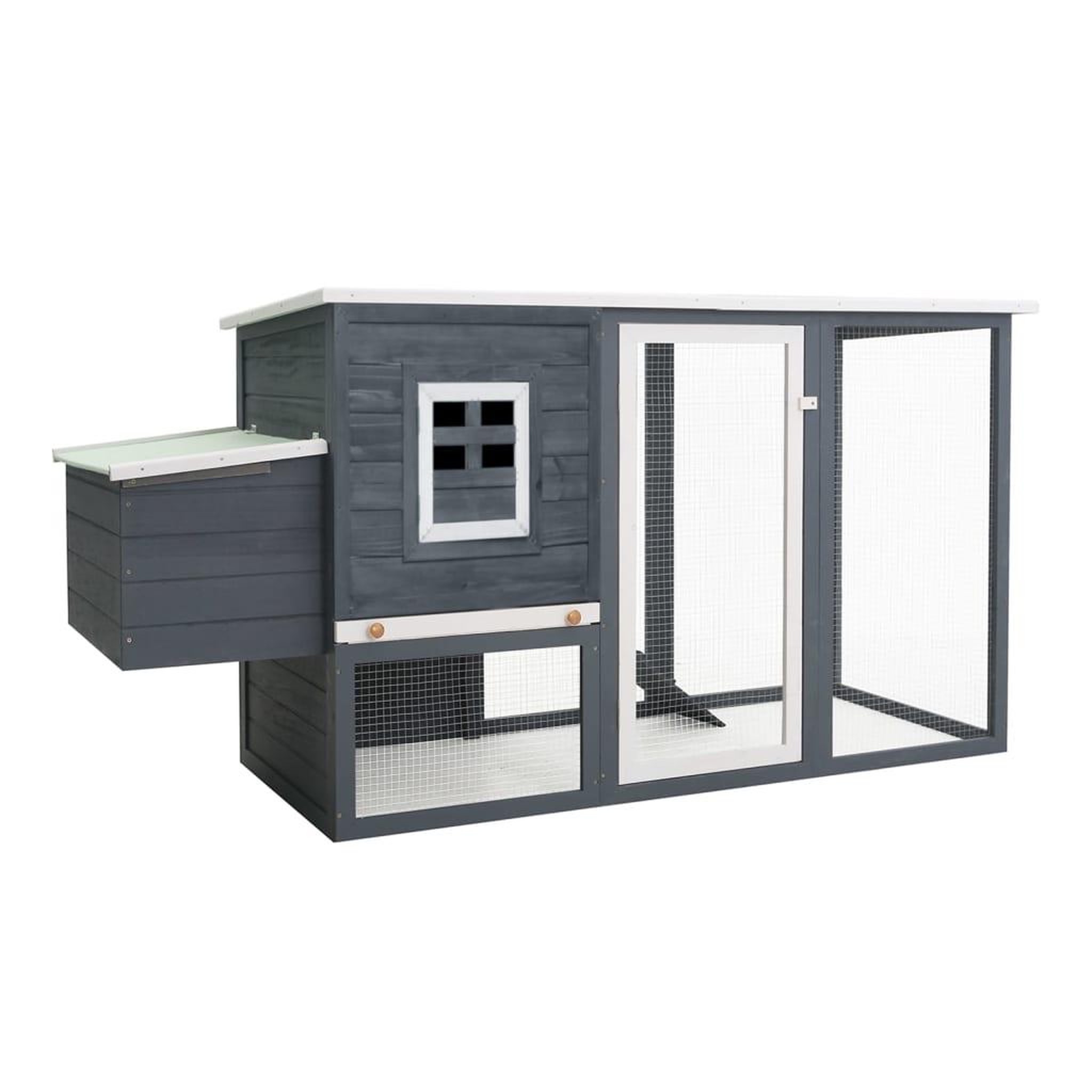Voir la diapositive 1 : VIDAXL Poulailler d'exterieur avec 1 nichoir Gris Bois