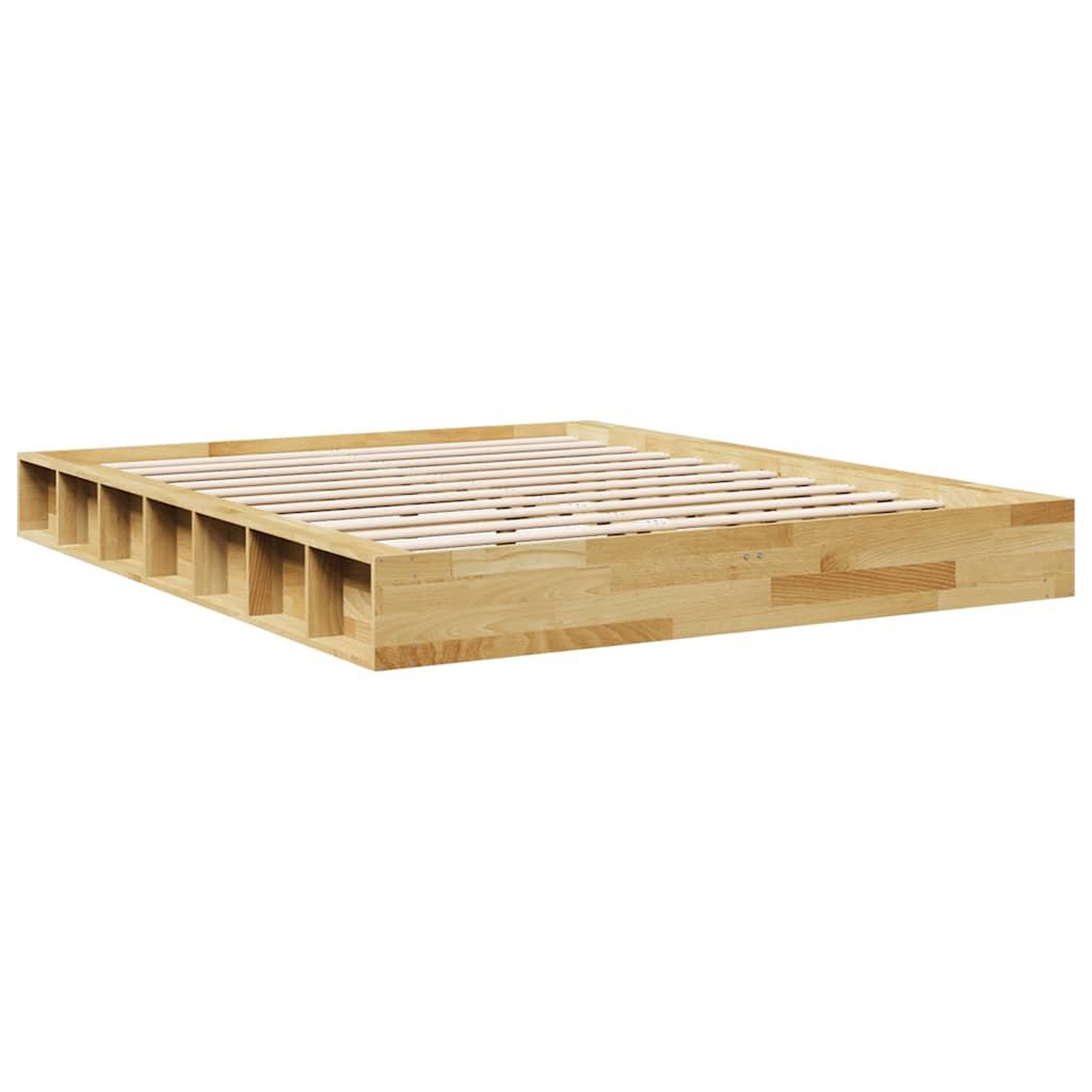 Voir la diapositive 3 : VIDAXL Cadre de lit sans matelas 135x190 cm bois massif de chene