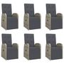 Voir la diapositive 4 : VIDAXL Ensemble a manger de jardin et coussins 7 pcs gris rotin