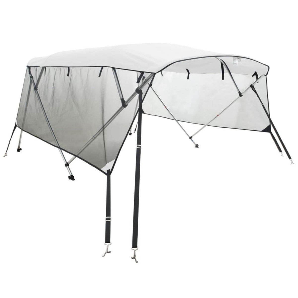 VIDAXL Toit bimini a 4 arceaux parois en maille 243x(200-213)x137 cm