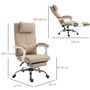Voir la diapositive 3 : HOMCOM Fauteuil de bureau manager grand confort repose-pied tétière intégrés dossier inclinable lin beige