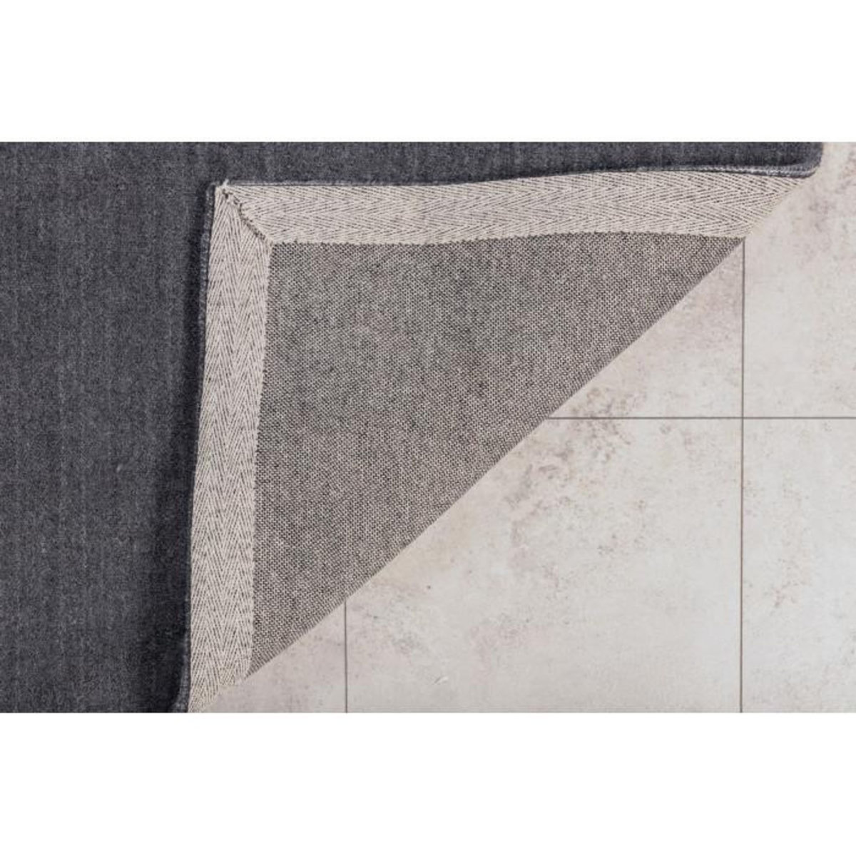 Paris Prix Tapis Déco en Laine  Ulla  202x300cm Gris Foncé