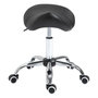 Voir la diapositive 1 : HOMCOM Tabouret de massage tabouret selle ergonomique pivotant 360° hauteur réglable revêtement synthétique noir chromé