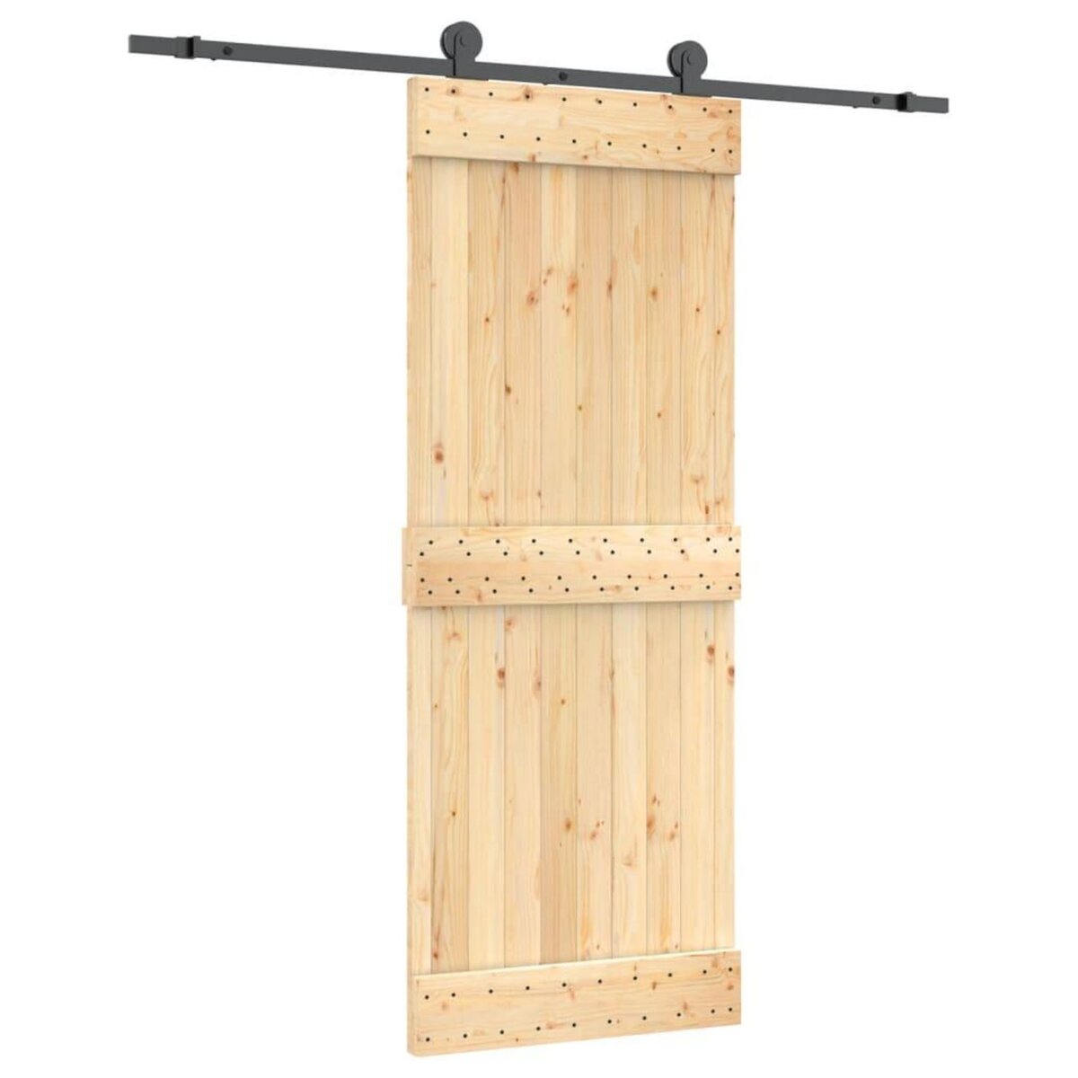 VIDAXL Porte coulissante et kit de quincaillerie 80x210 cm pin massif
