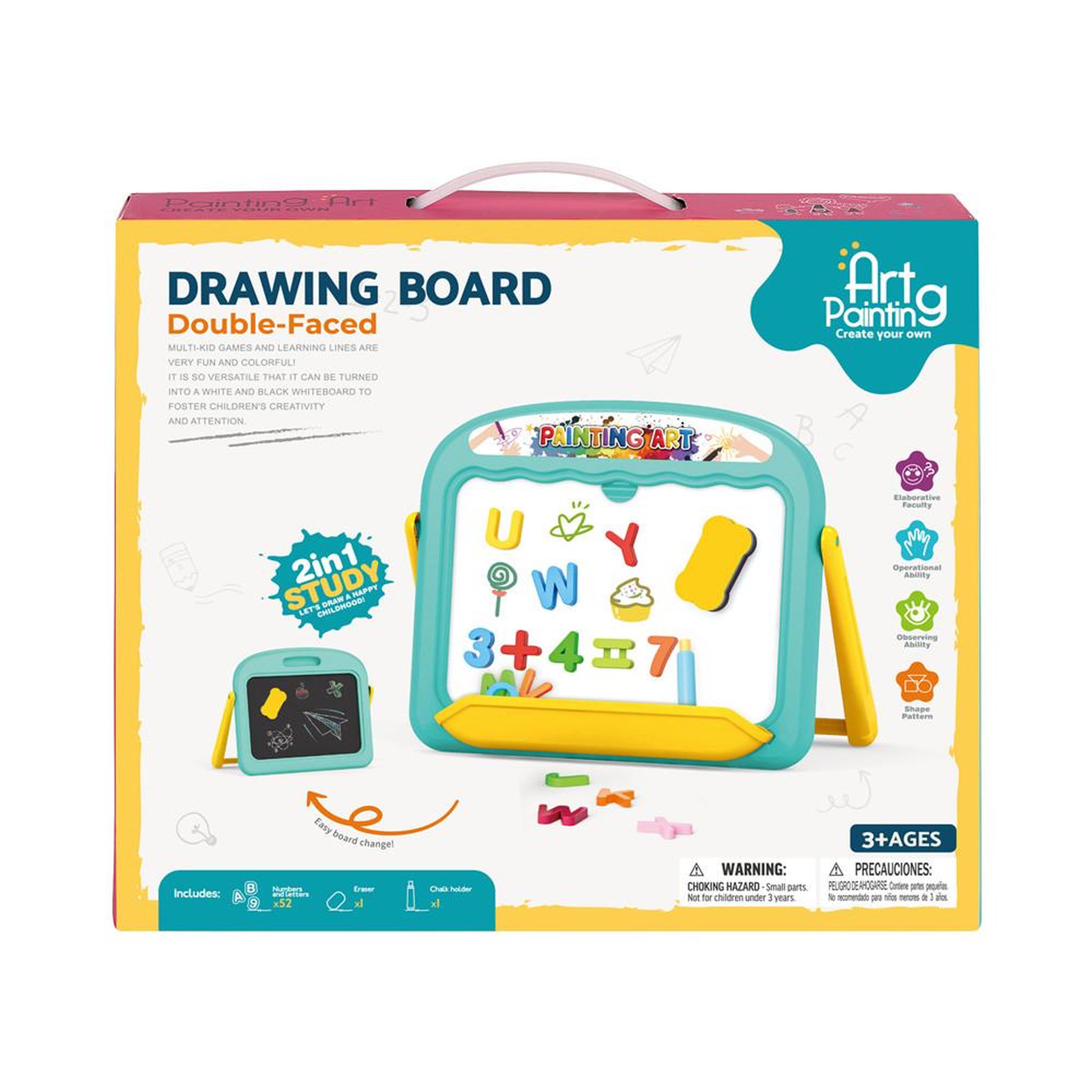 Tableau de dessin double face 66 pièces thème maison, dès 3 ans