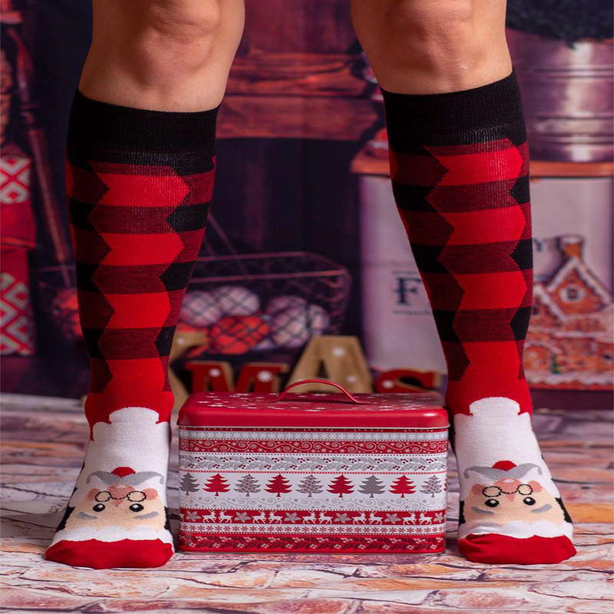 Voir la diapositive 4 : PIRIN HILL Chaussettes en bambou haut-mollet père-noël