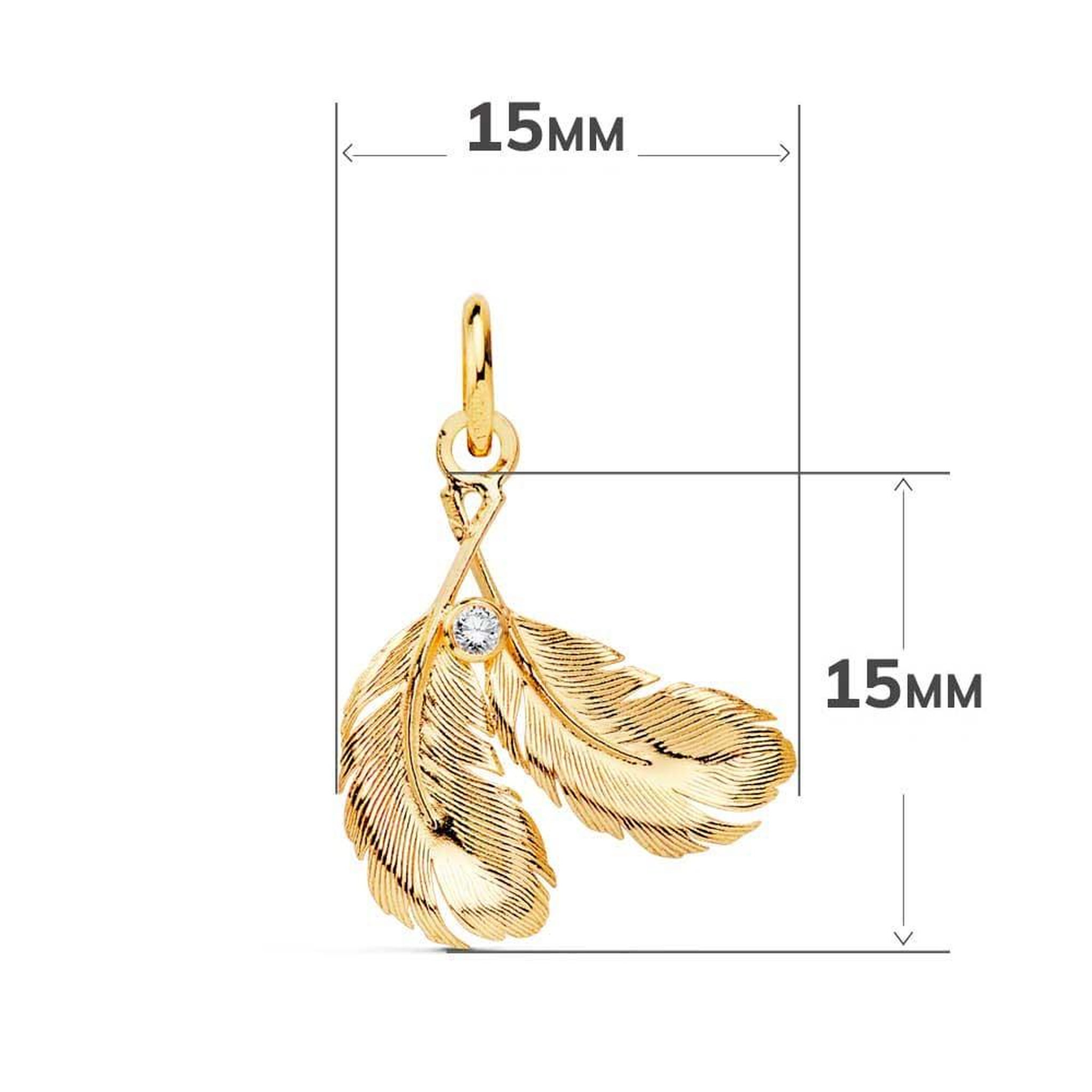 Voir la diapositive 3 : L'ATELIER D'AZUR Collier - Pendentif Or 18 Carats 750/000 Jaune  - Plumes - Chaine Dorée