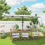 Voir la diapositive 2 : OUTSUNNY Parasol de jardin double XXL manivelle UV50+ housse de protection incluse crème