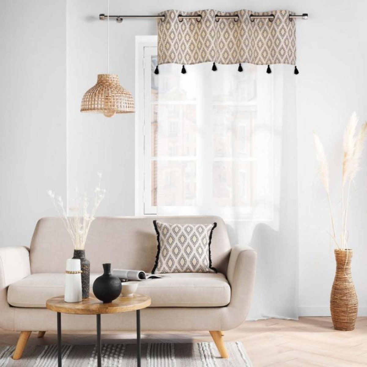 Paris Prix Rideau Voilage à Œillets  Oricia  140x240cm Beige