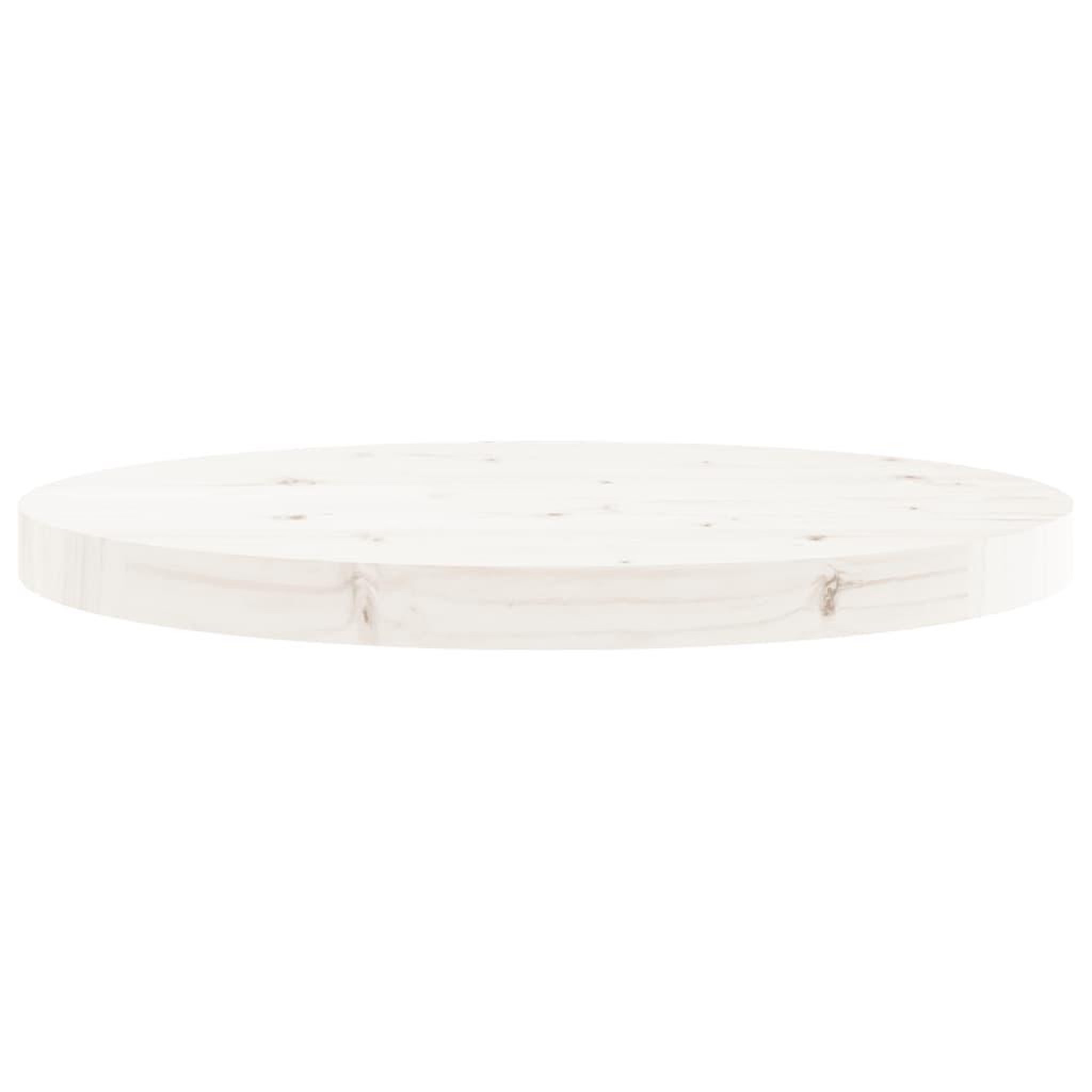 Voir la diapositive 4 : VIDAXL Dessus de table rond blanc Ø50x3 cm bois de pin massif