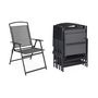Voir la diapositive 6 : SWEEEK Table de jardin acier avec parasol + 6 assises. anthracite. structure acier avec revêtement anti rouille