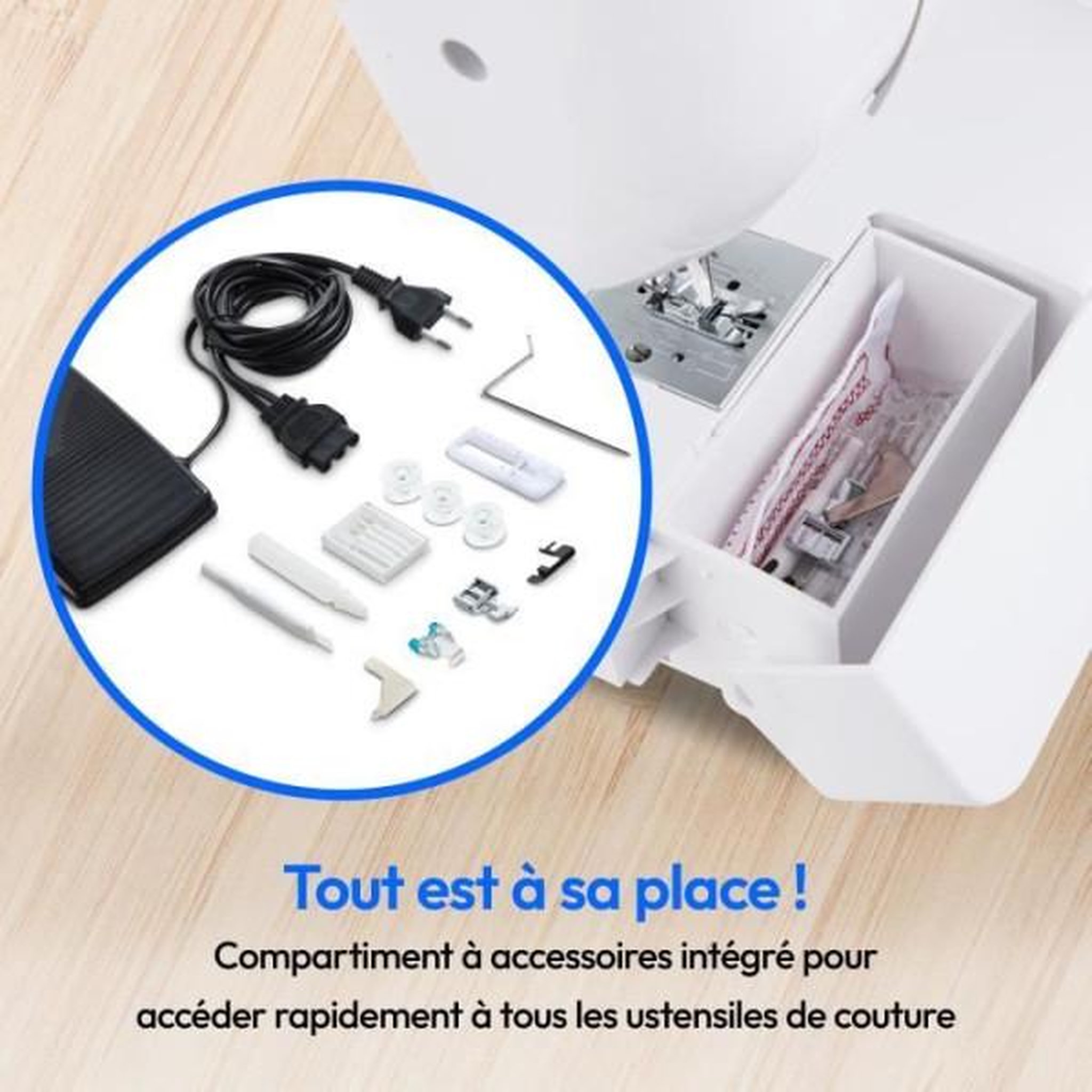 Voir la diapositive 6 : MEDION Machine à coudre medion SM 60 blanche avec 24 points de couture