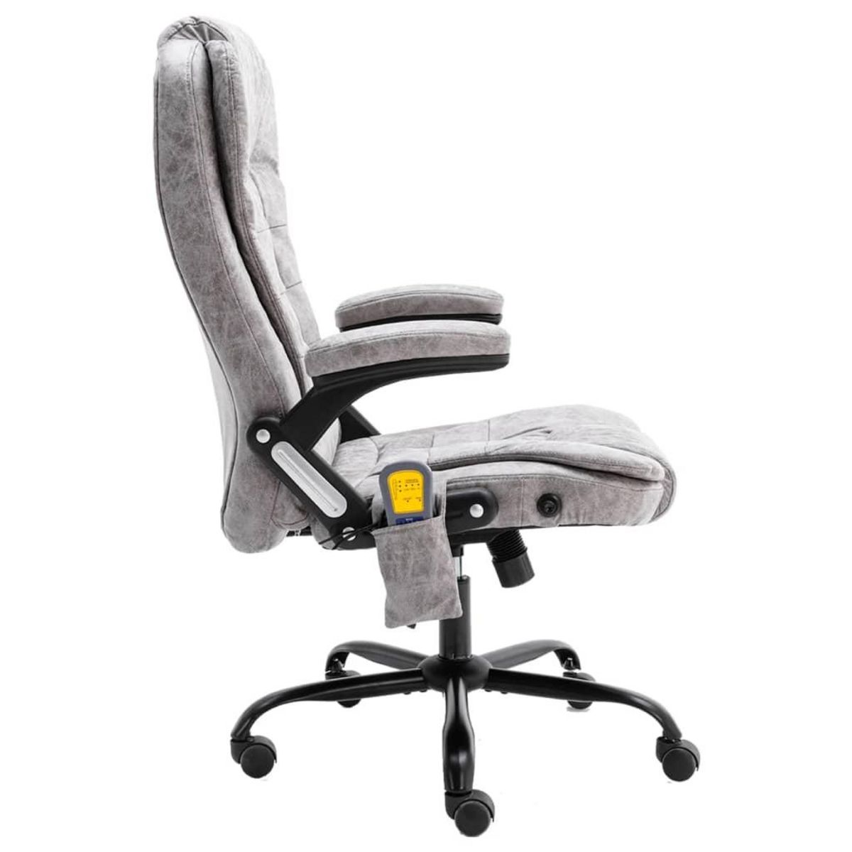 VIDAXL Chaise de bureau de massage gris clair similicuir daim