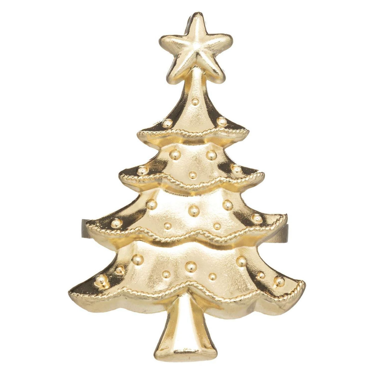ATMOSPHERA Lot de 6 ronds de serviettes sapin - Doré