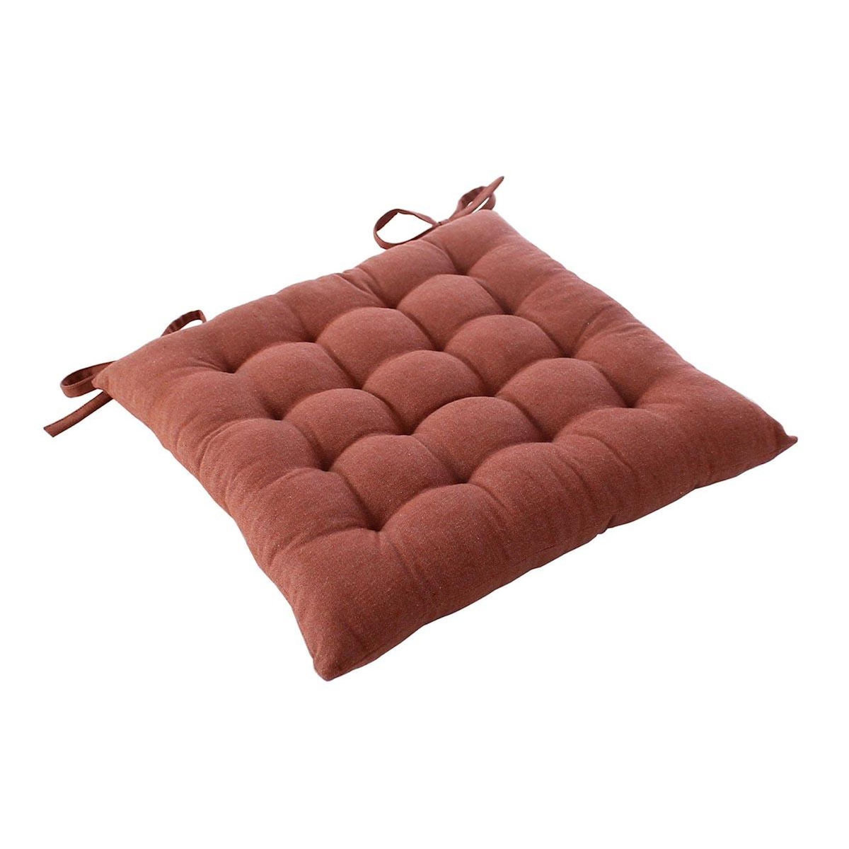 Paris Prix Galette de Chaise Piquée  Cambria  38x38cm Terracotta