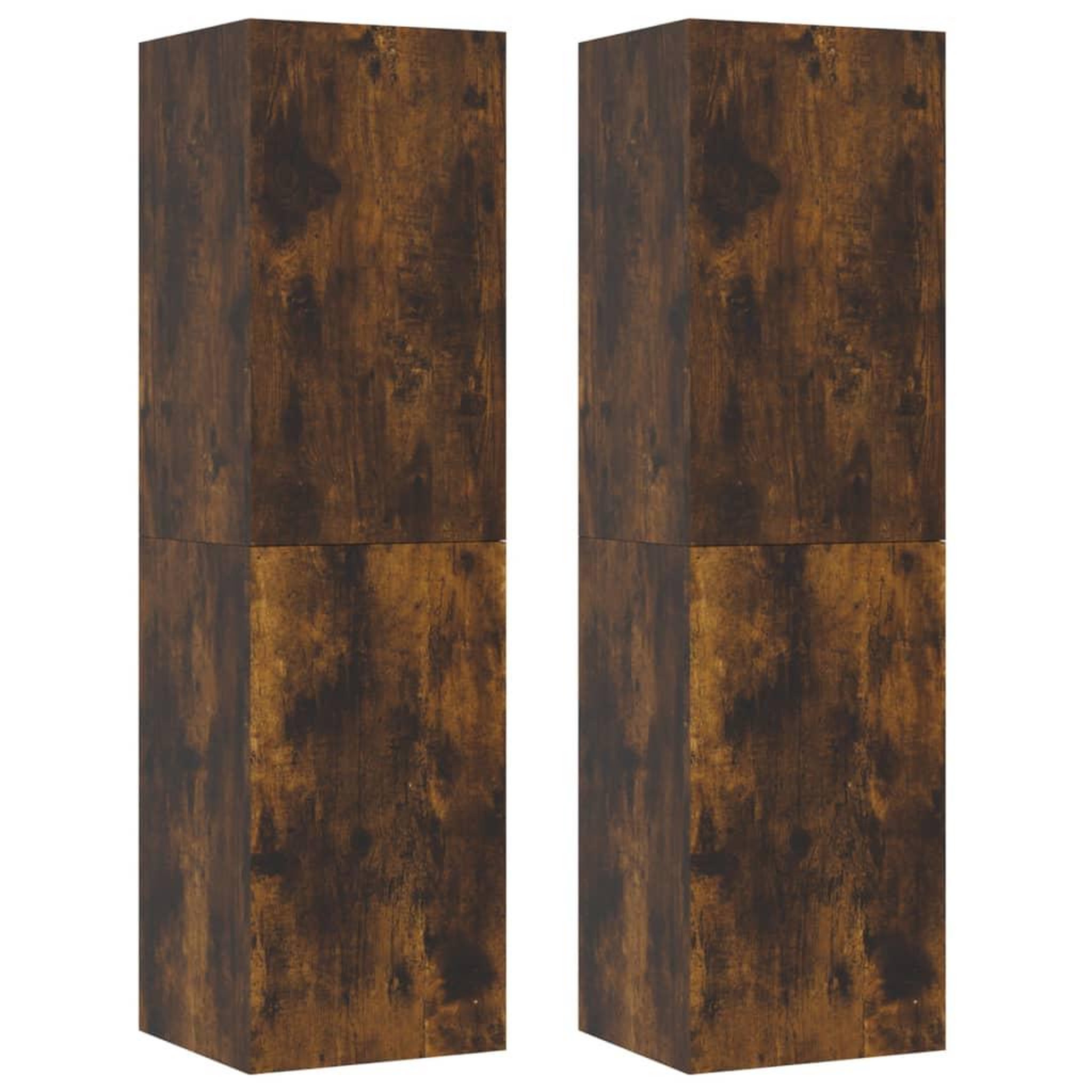 Voir la diapositive 2 : VIDAXL Meubles TV muraux 2 pcs Chene fume 30,5x30x110 cm