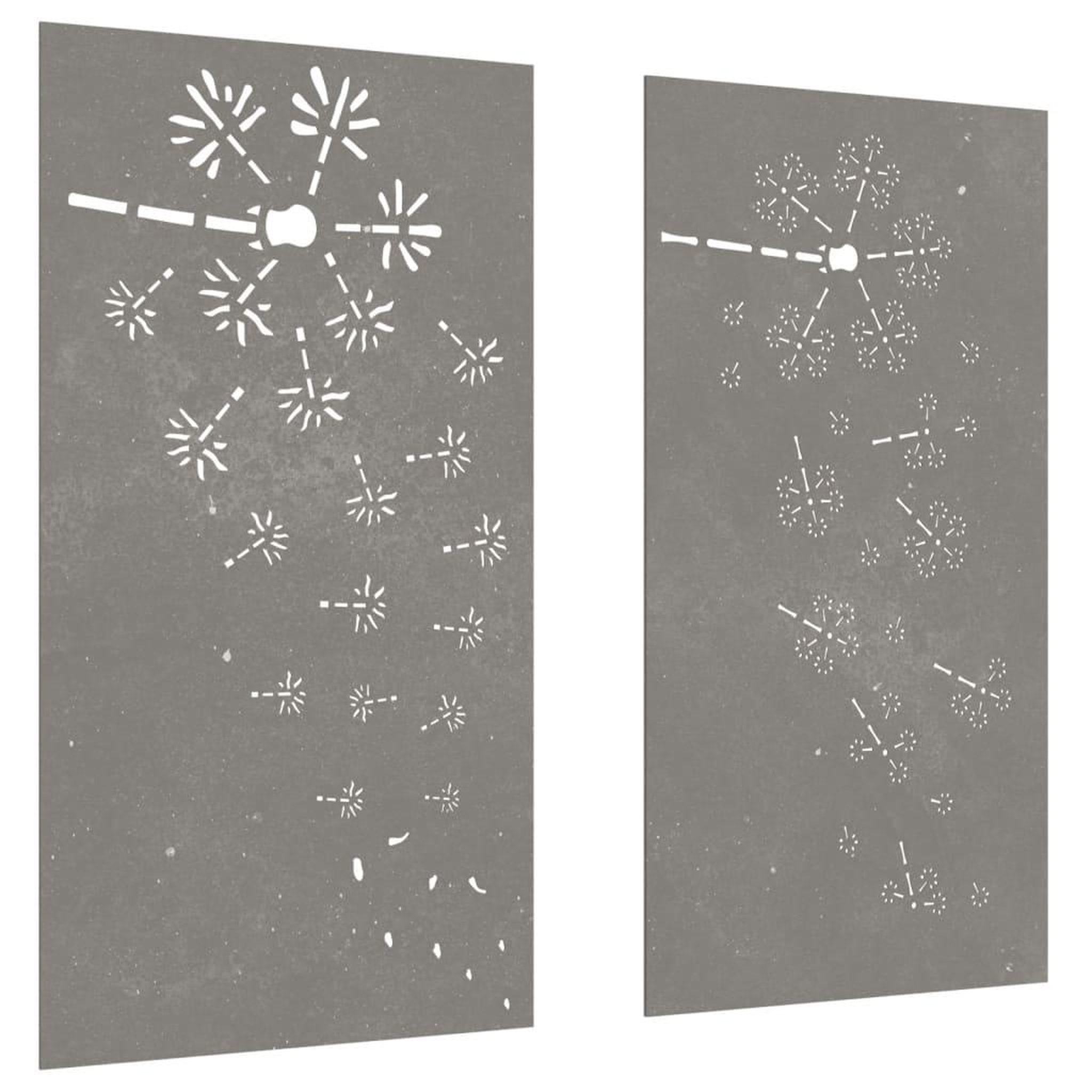 Voir la diapositive 3 : VIDAXL Decorations murales de jardin 2pcs 105x55 cm design de fleur