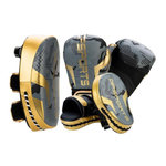 Paris Prix Set d'Entrainement Gants, Patte d'Ours & Pao  Boxe  12oz Gris & Or