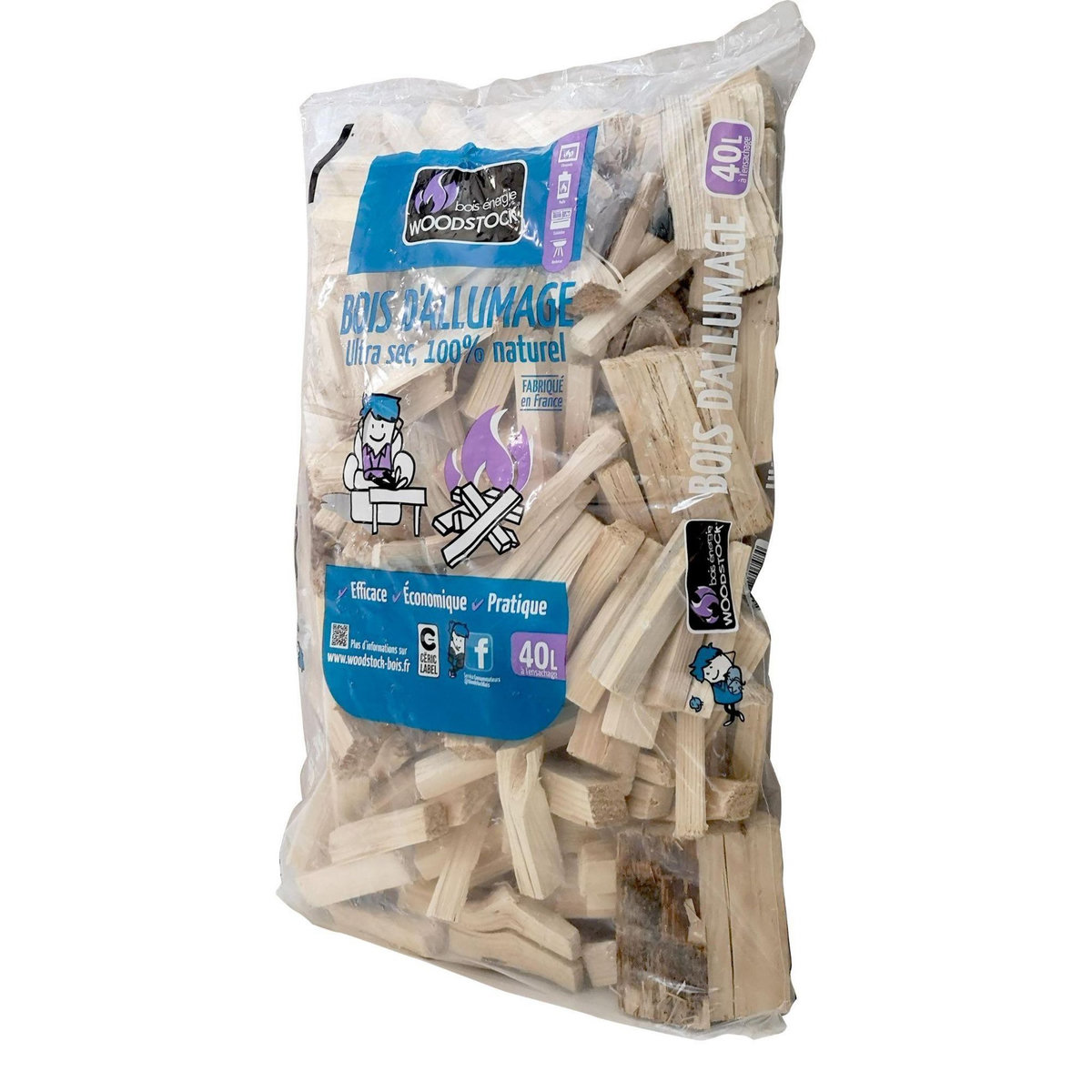 WOODSTOCK Bois d'allumage 40 litres Woodstock
