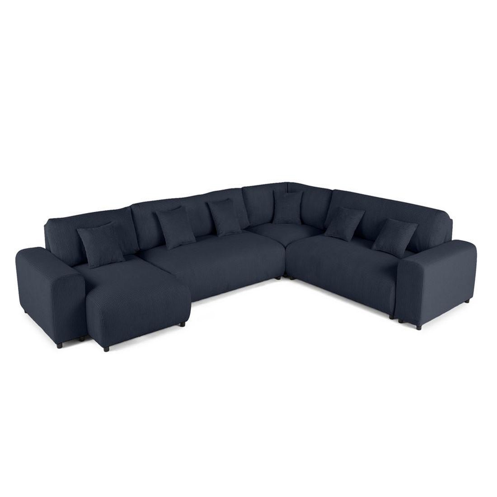 Voir la diapositive 5 : BEST MOBILIER Garance - canapé modulable d'angle droit - 8 places - en velours côtelé
