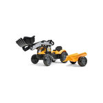 FALK Tractopelle a pédales Mighty Builder - FALK - Avec remorque - Jaune - 100% Fabriqué en France - 50% de plastique recyclé - De