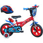 Voir la diapositive 1 : Marvel Vélo enfant - Modèle 12'' Spiderman + Casquepour enfant de 85/100 cm avec stabilisateurs - 2 freins - Plaque décorative avant - Porte bidon