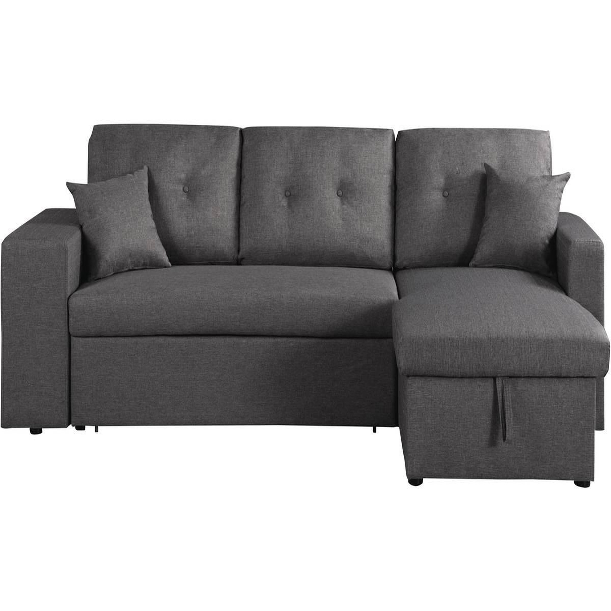 Voir la diapositive 4 : Habitat et Jardin Canapé d'angle convertible/réversible  axel  - 3 places - gris