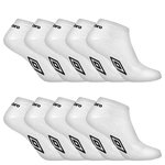 UMBRO Lot de 10 Paires de Chaussettes Tiges Courtes Homme. Coloris disponibles : Blanc