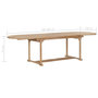 Voir la diapositive 6 : VIDAXL Table extensible de jardin 180-280x100x75 cm Teck solide Ovale