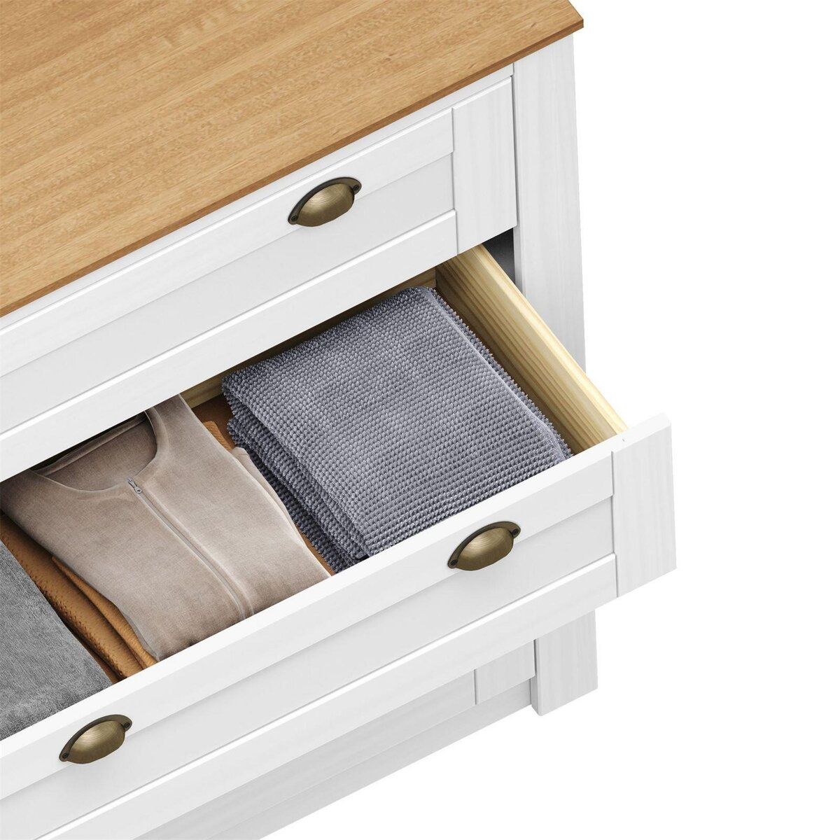 IDIMEX Commode BOLTON avec 4 tiroirs, en pin massif